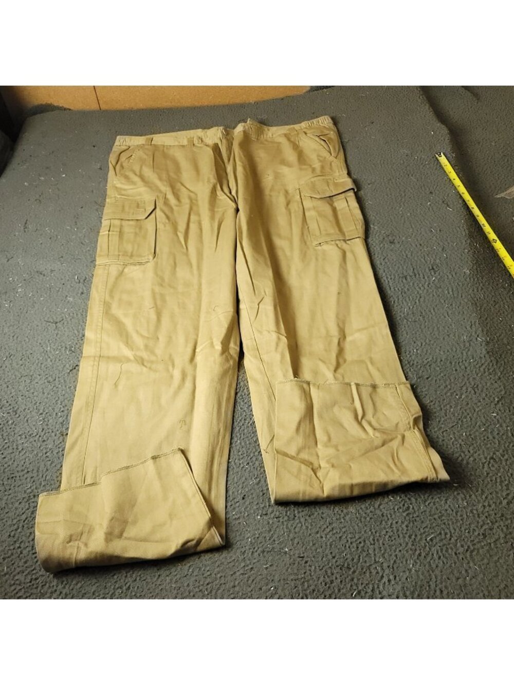 Boulder Creek Cargo Pants Mens 52 x38L Big Tall Beige Elastic Khaki Cotton LL